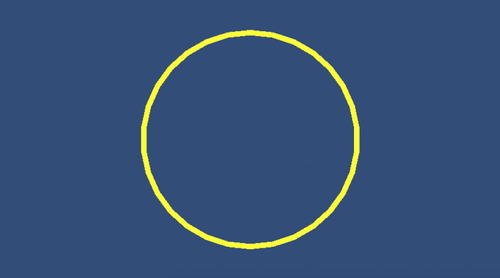A circle which is rendered using line renderer in Unity3D by C# script
