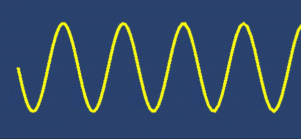 A standing sine wave which is rendered using line renderer in Unity3D by C# script