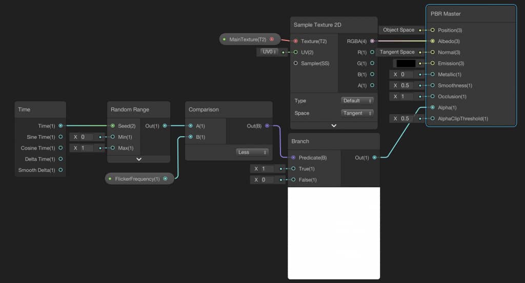 Hologram Shader, Adding Flicker Effect