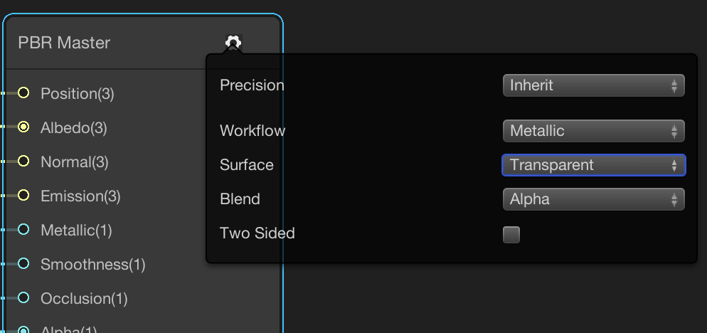 Setting Surface mode to transparent