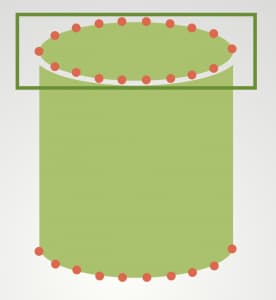 Getting the top base vertices of a cylinder