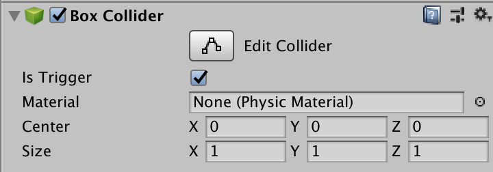 Making colliders trigger