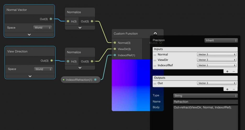 Normal node and View Direction Node