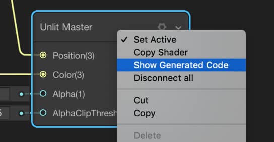 Generating Cg/HLSL Code in Shader Graph