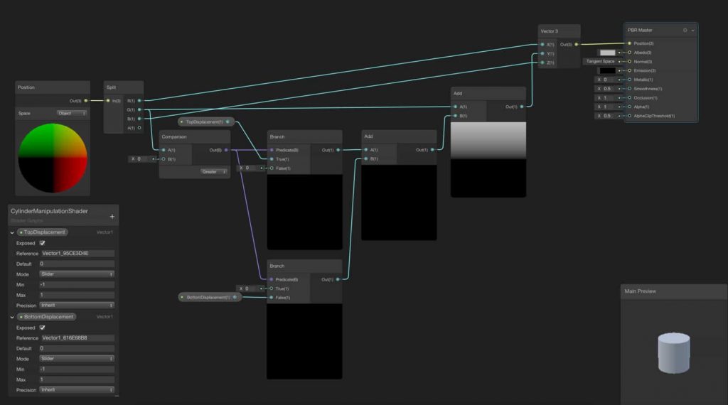Vertex manipulation shader using shader graph in Unity3D