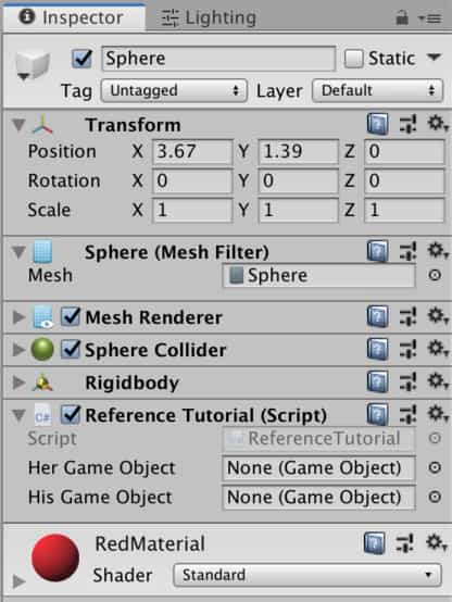 Referencing in unity editor