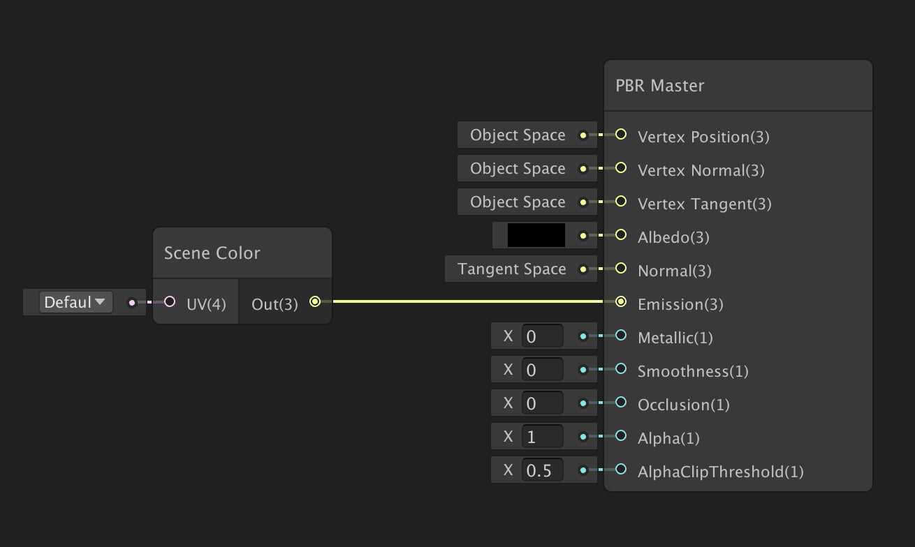 Adding scene color node